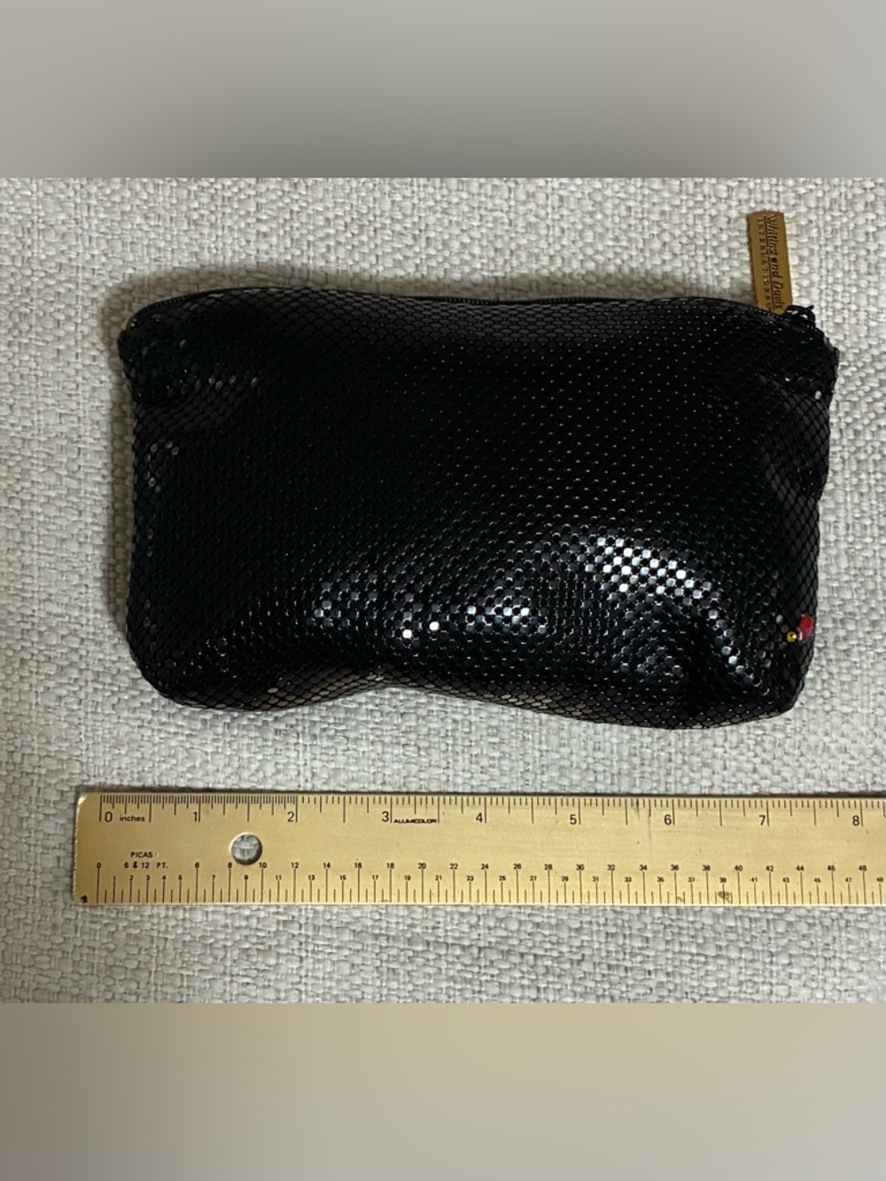 Whiting & Davis EUC Vintage Black Sequin Clutch Pouch -rhinestones. . - Picture 8 of 12
